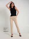 Beige Stretchable Chino Pants