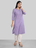 Lavender Cotton Linen Long Kurti