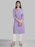 Lavender Cotton Linen Long Kurti