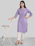 Lavender Cotton Linen Long Kurti