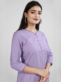 Lavender Cotton Linen Long Kurti